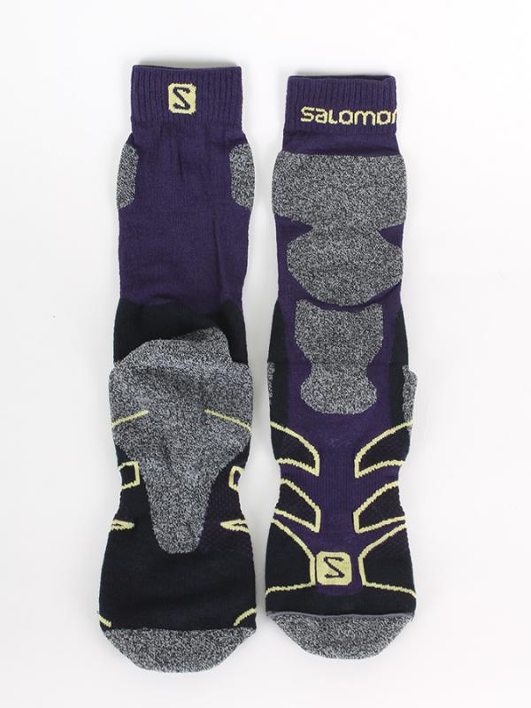 Ponožky Salomon EXIT Cosmic Purple Transl/Yuzu Yellow Barevná