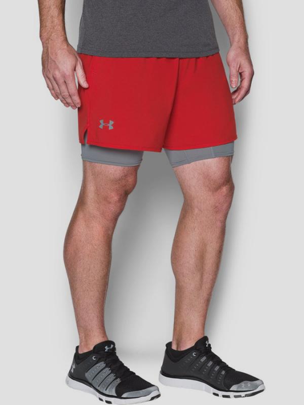 Kraťasy Under Armour Qualifier 2-in-1 Short Červená