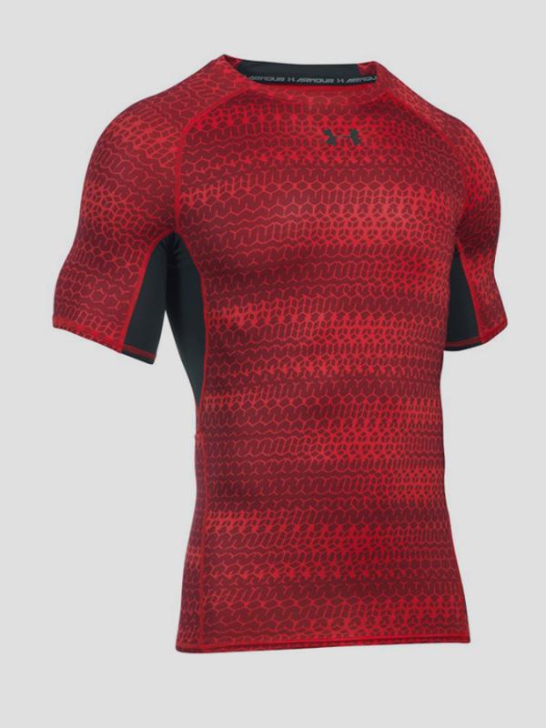 Kompresní tričko Under Armour HeatGear Printed SS Červená