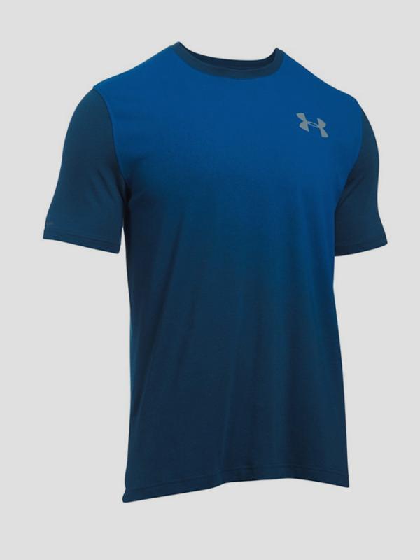 Tričko Under Armour Left Chest Spray Gradient SS Modrá