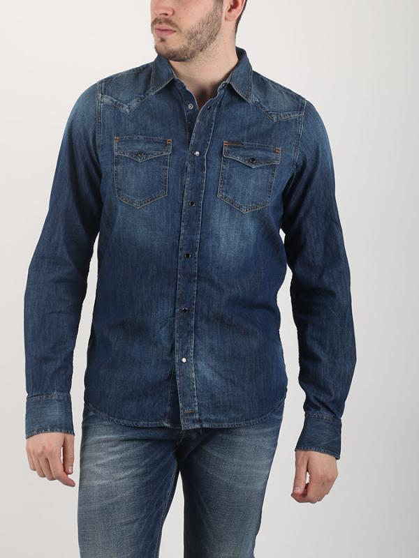 Košile Diesel NEW-SONORA CAMICIA Modrá