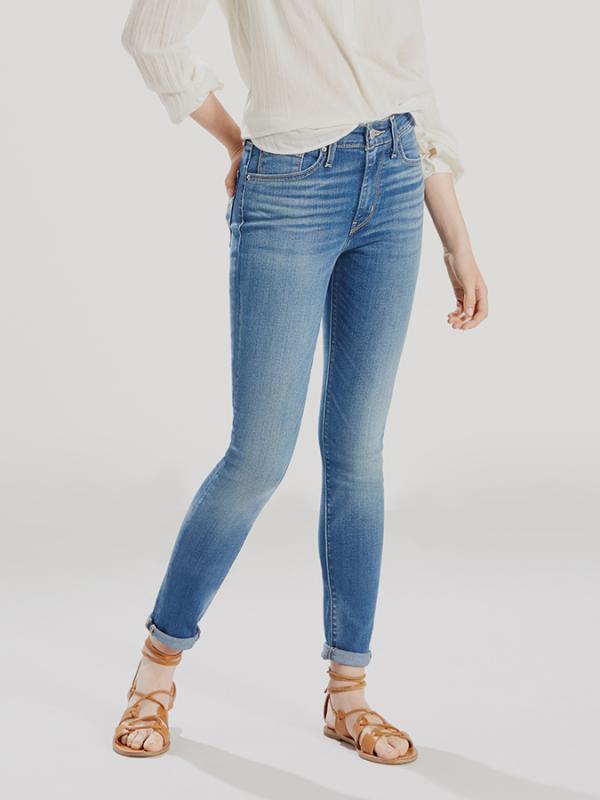 Džíny LEVI'S 721 HIGH RISE SKINNY Modrá
