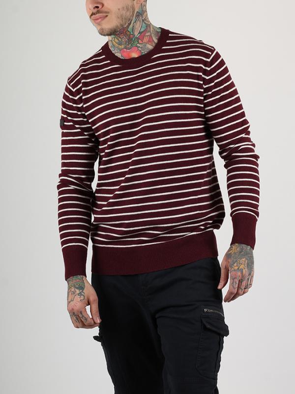 Svetr Superdry ORANGE LABEL STRIPE CREW Červená