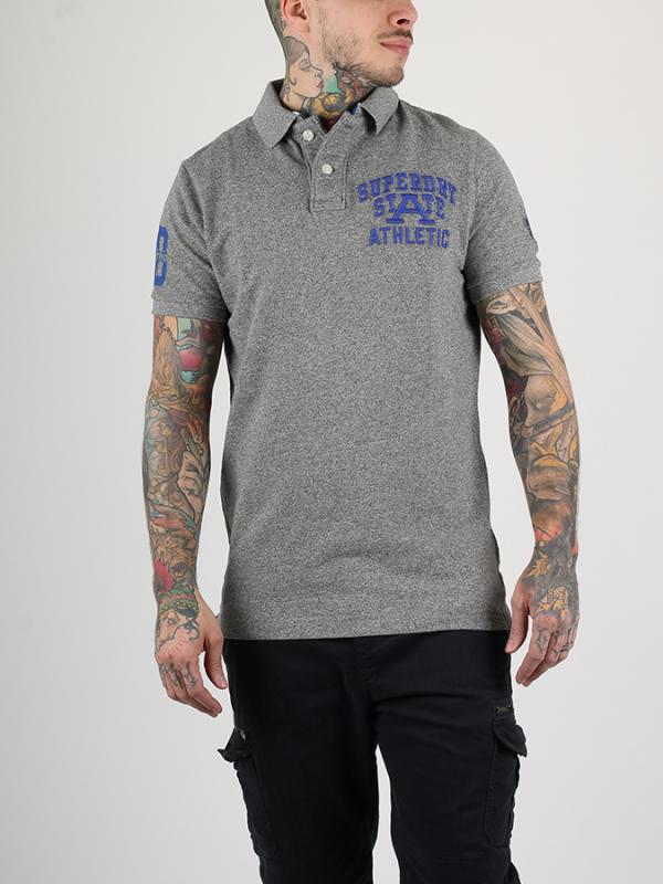 Tričko Superdry SUPER STATE S/S PIQUE POLO Šedá