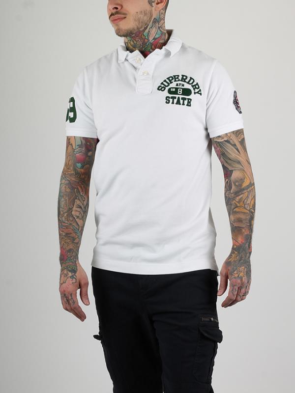 Tričko Superdry SUPER STATE S/S PIQUE POLO Bílá