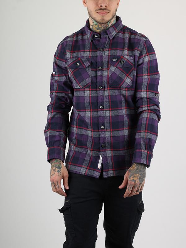 Košile Superdry REFINED LUMBERJACK SHIRT Fialová