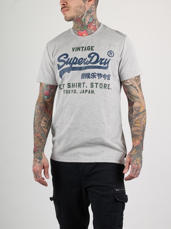 Tričko Superdry SHIRT SHOP DUO TEE Šedá
