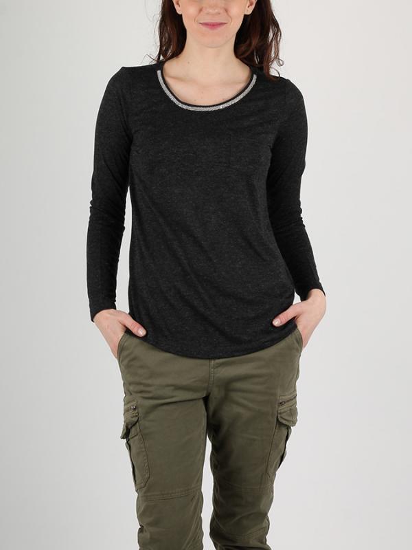 Tričko Superdry SPARKLE TRIM TOP Černá