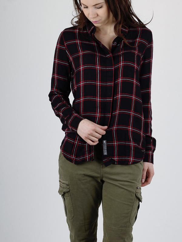 Košile Superdry SUPERSIZED CHECKED SHIRT Černá
