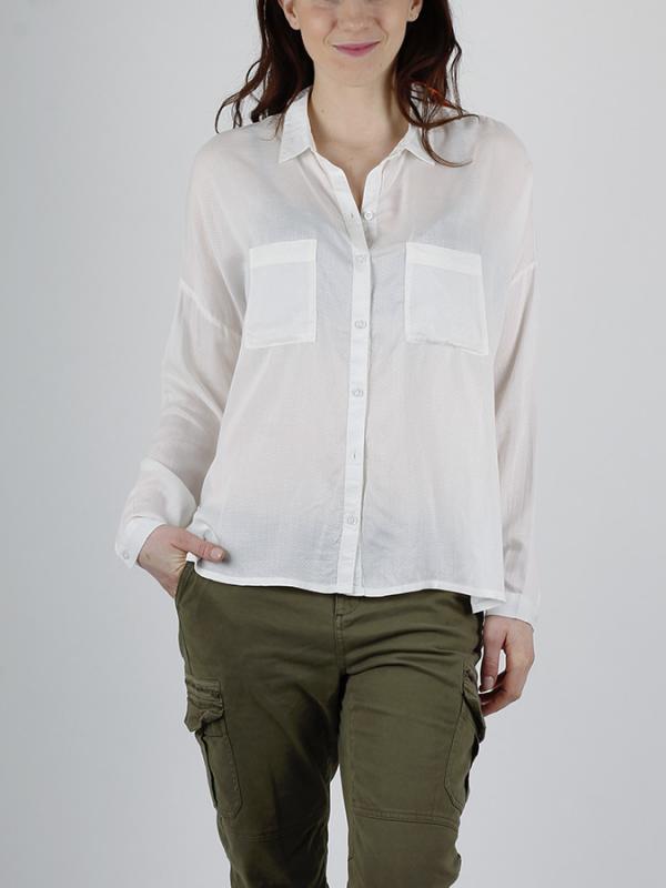 Košile Superdry AVA BOYFRIEND SHIRT Bílá