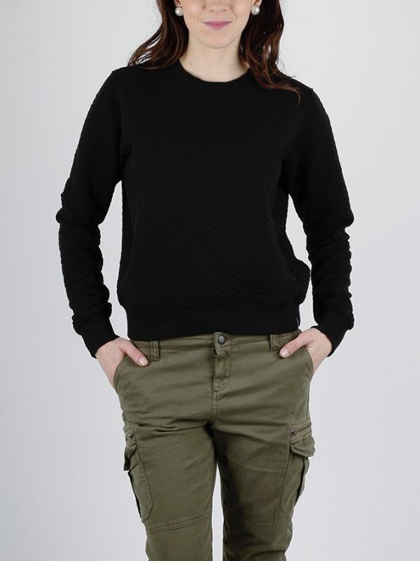 Mikina Superdry QUILTED NORDIC CREW Černá