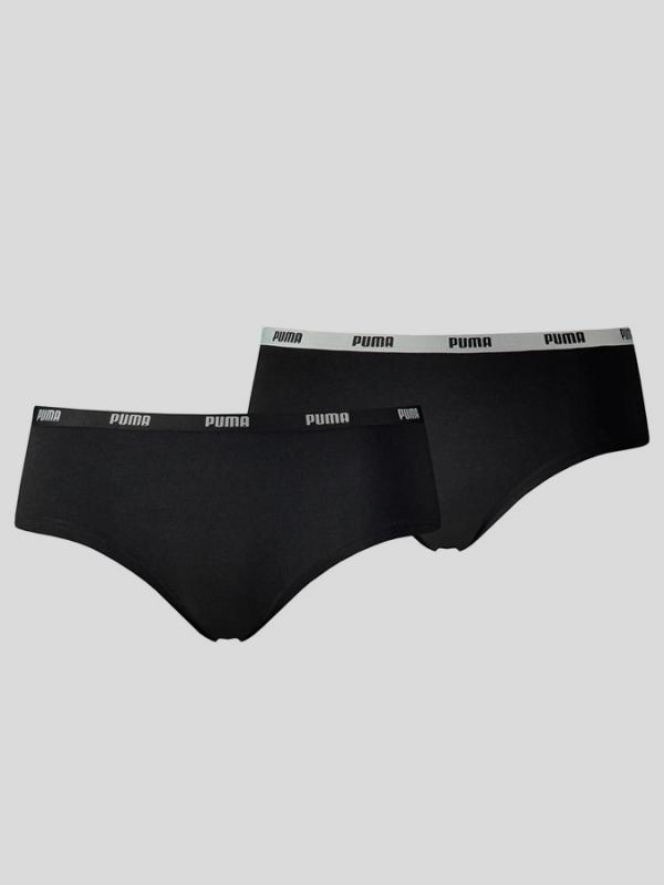 Kalhotky Puma Iconic Hipster 2 Pack Černá