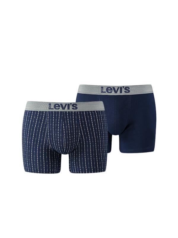 Boxerky LEVI'S 200SF INDIGO DISCHARGE BOXER BRIEF 2 Pack Modrá