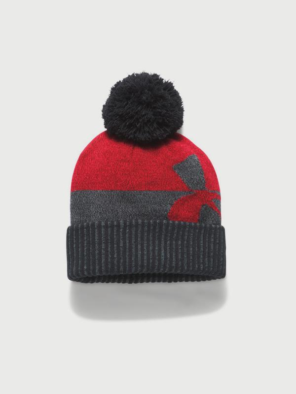 Čepice Under Armour Boy's Pom Beanie Upd Červená