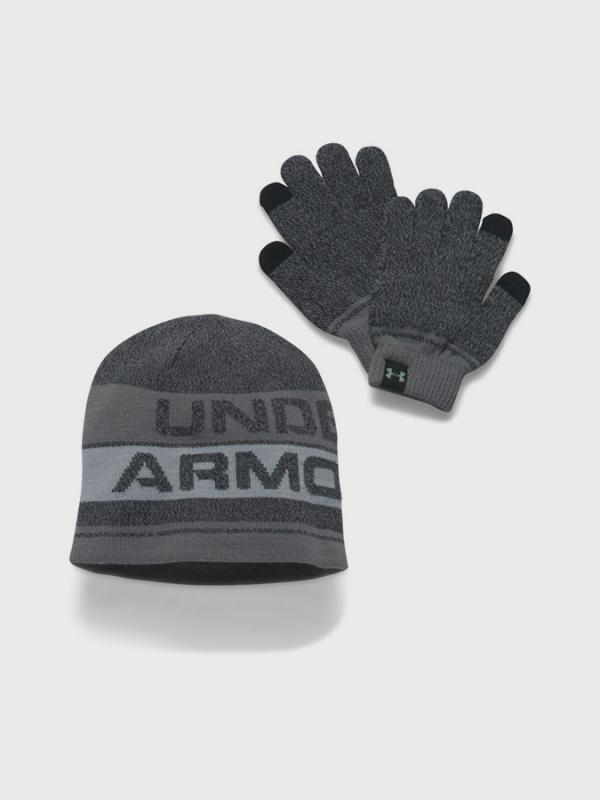 Čepice a rukavice Under Armour Boys Beanie Glove Combo 2.0 Černá