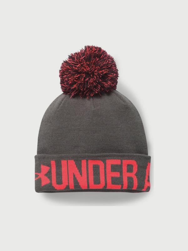 Čepice Under Armour Graphic Pom Beanie Šedá
