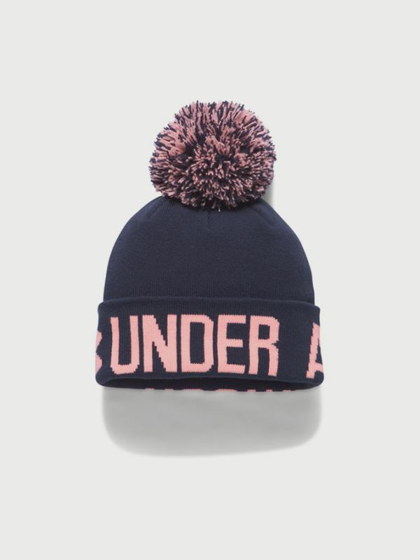 Čepice Under Armour Graphic Pom Beanie Modrá