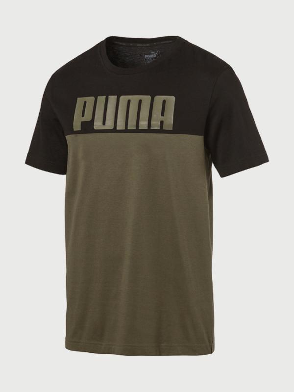 Tričko Puma Rebelblock Tee Olive Night Barevná
