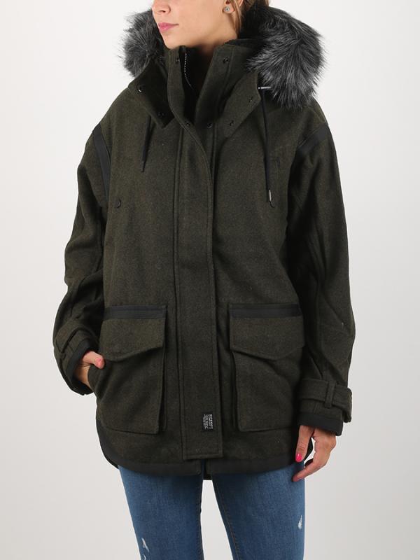 Bunda Superdry FJORD OVOID PARKA Hnědá