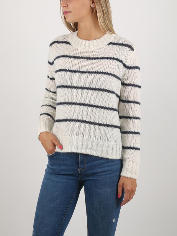 Svetr Superdry SCANDI STRIPE MOHAIR JUMPER Bílá