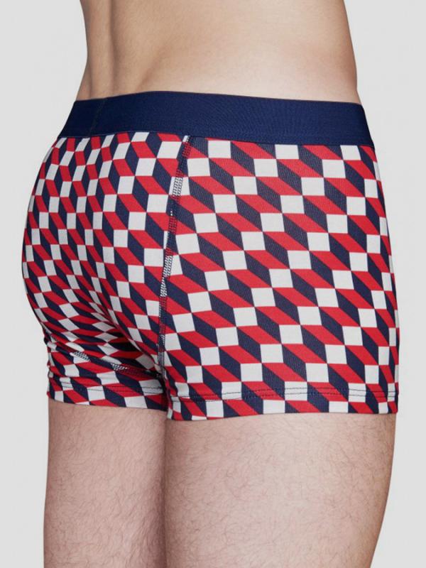 Boxerky Happy Socks barevné (červené) se vzorem Filled Optic Červená
