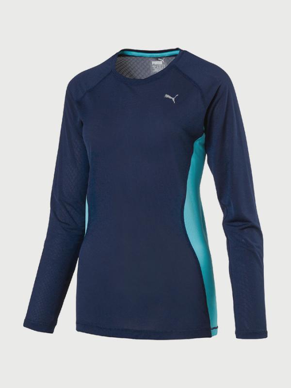 Tričko Puma Core-Run L S Tee W Modrá