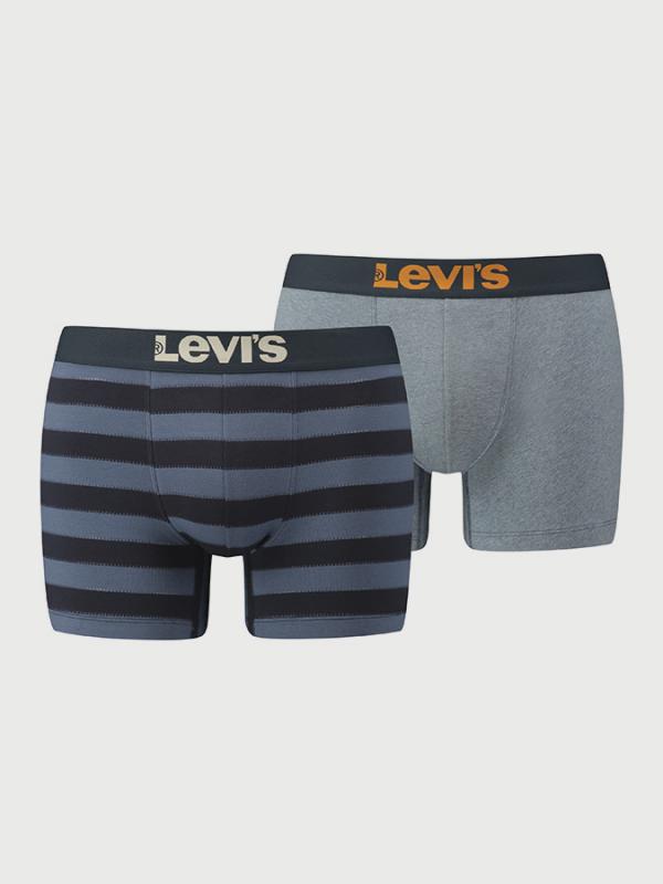 Boxerky LEVI'S 200Sf Rugby Stripe Boxer Brief 2 Pack Modrá