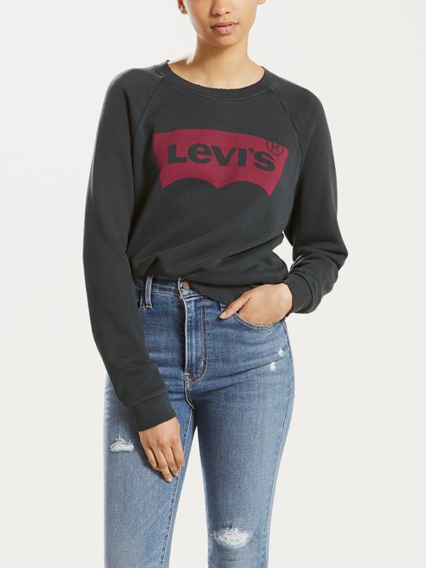 Tričko LEVI'S Relaxed Graphic Crew Better Batwing Cav Černá