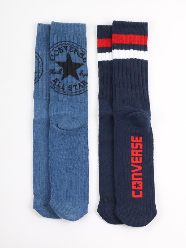 Ponožky Converse 2 Pack Men’S Fashion Crew 360 Chuck Patch Modrá