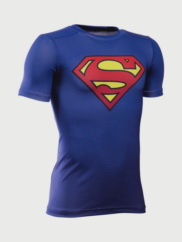 Tričko Under Armour DC Comics Baselayer SS Modrá