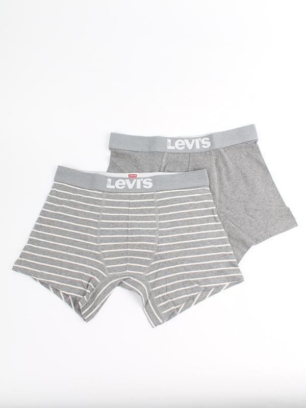 Boxerky LEVI'S 200Sf Vintage Stripe 0312 Boxer Brief 2 Pack Šedá