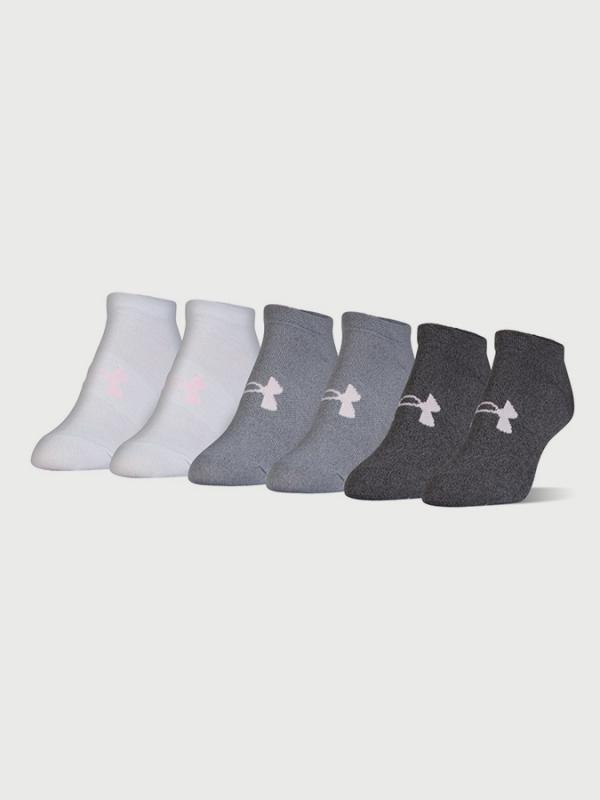 Ponožky Under Armour Solid 6 Pks No Show Barevná