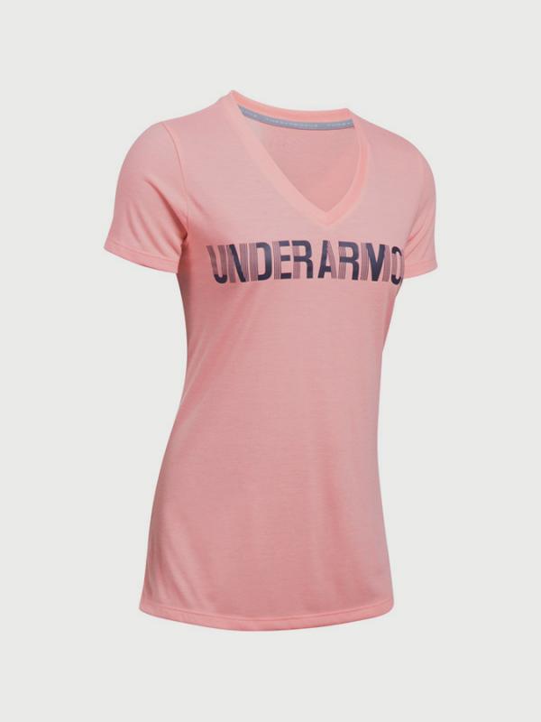 Tričko Under Armour Threadborne V Graphic Twist Růžová