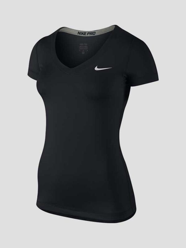 Tričko Nike PRO LS V-NECK Černá