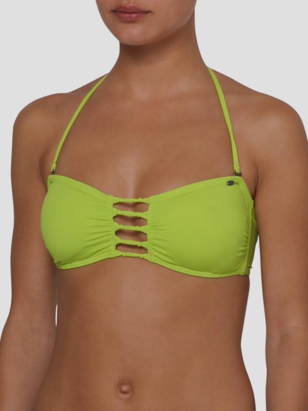 Top plavek O´Neill PW M&M SOLID STRAP BANDEAU TOP Zelená