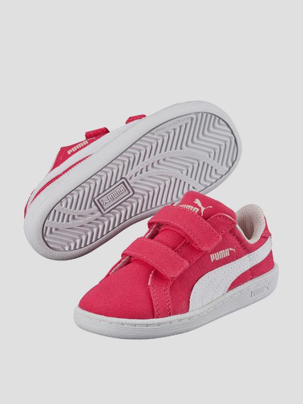 Boty Puma Smash FUN CV V kids rose red-white Červená