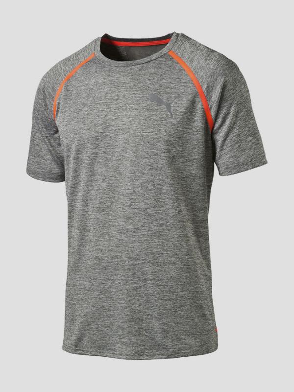 Tričko Puma BONDED TECH SS TEE medium gray heather Šedá