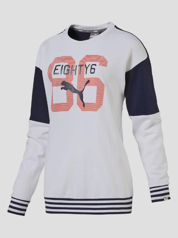 Mikina Puma STYLE ATHL Crew Sweat TR W white-peacoat Bílá