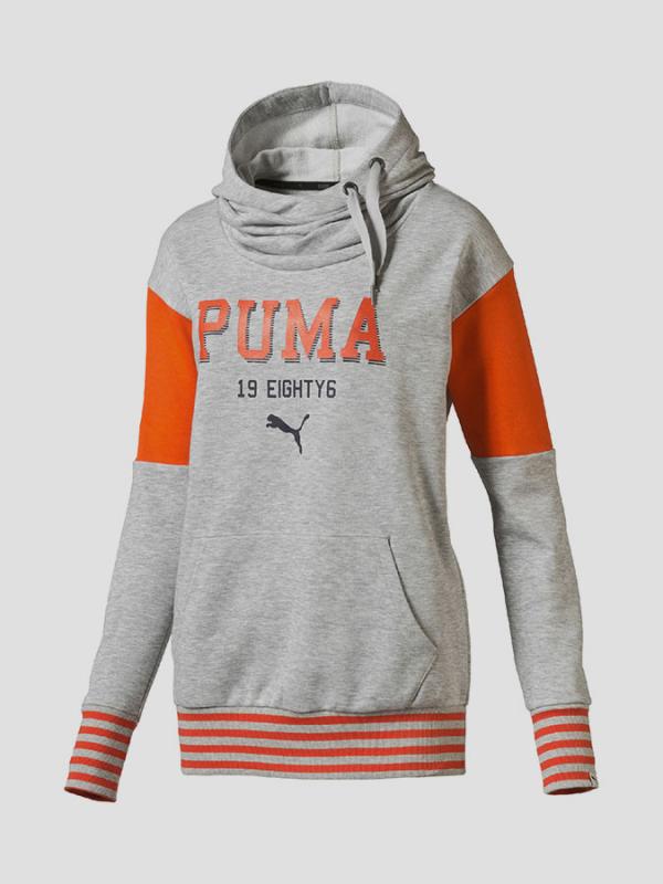 Mikina Puma STYLE ATHL Hoodie TR W light gray heathe Šedá