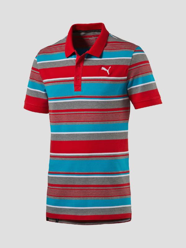 Tričko Puma FUN Dry Stripe Pique Polo  red Barevná