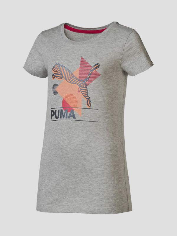 Tričko Puma FUN IND Graphic Tee G light gray heather Šedá