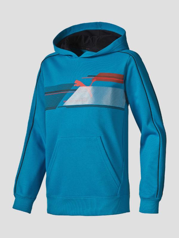 Mikina Puma FUN TD Graphic Hooded Sweat Terry B atom Modrá
