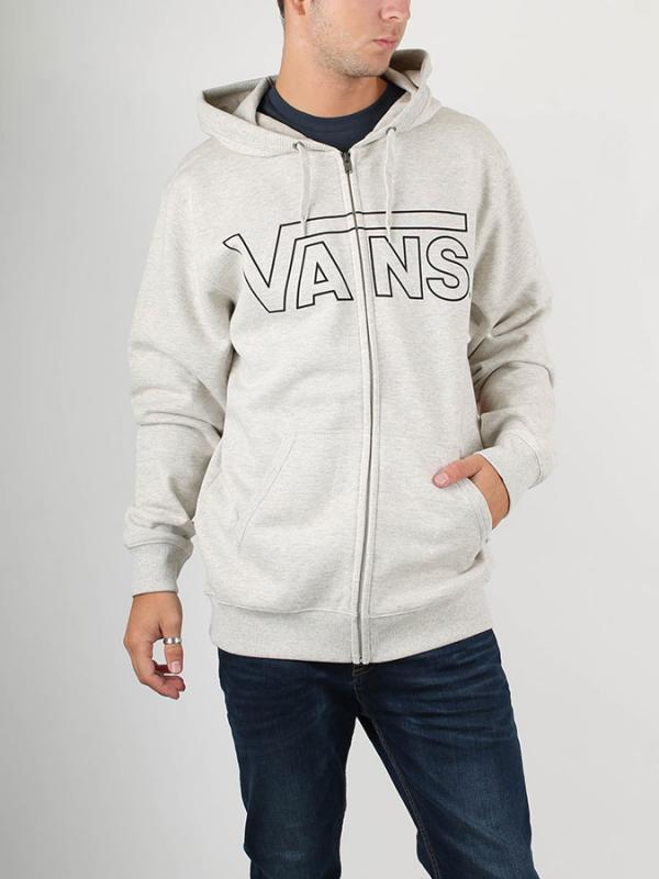 Mikina Vans M Classic Zip H Oatmeal Hthr/Bl Bílá