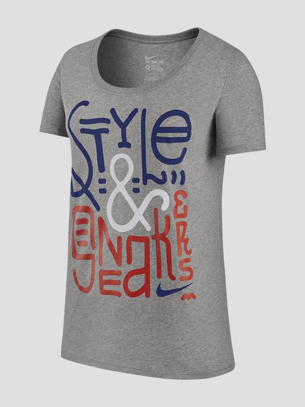 Tričko Nike TEE-BF STYLE SNEAKERS Šedá
