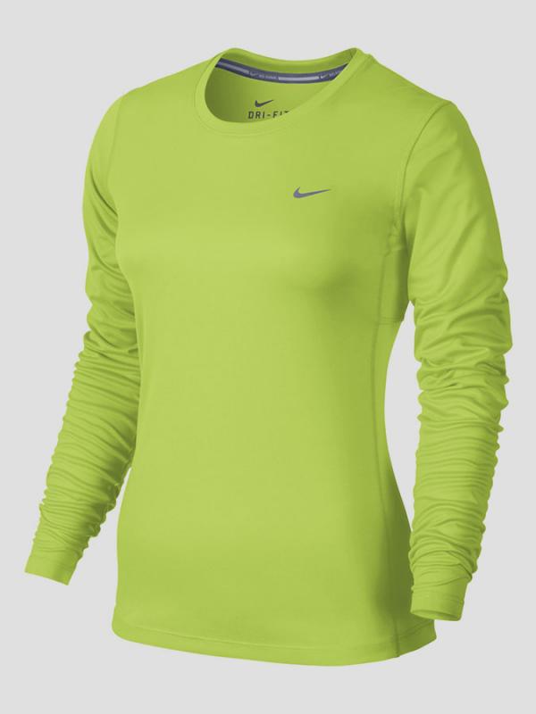 Mikina Nike MILER LONG SLEEVE Žlutá