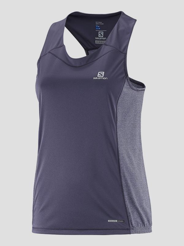 Tílko Salomon AGILE TANK W NIGHTSHADE GREY/ARTGREY Fialová