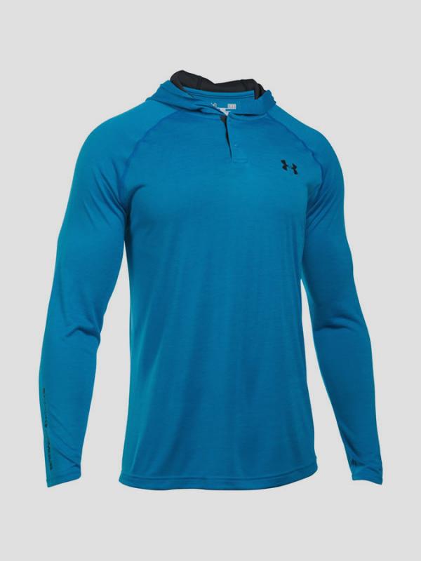 Tričko Under Armour Heatgear Tech Popover Henley Modrá