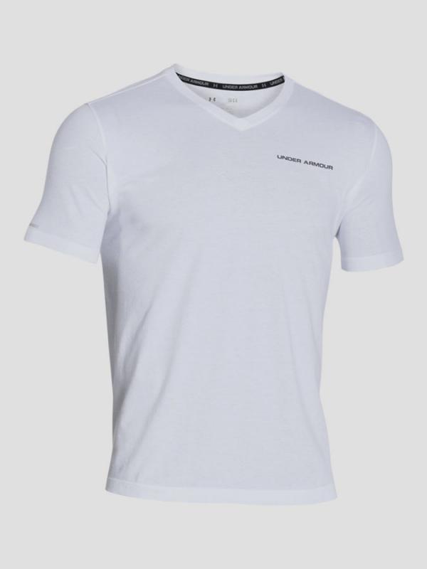 Tričko Under Armour Heatgear Charged Cotton V-Neck Bílá