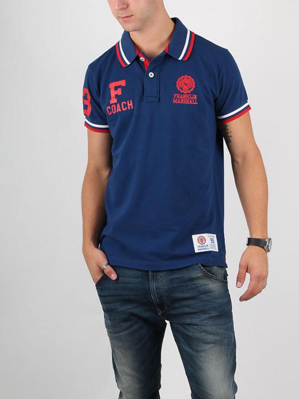 Tričko Franklin & Marshall POLO MAN Modrá