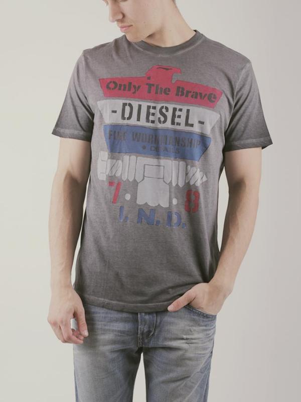 Tričko Diesel T-RAIN MAGLIETTA Šedá